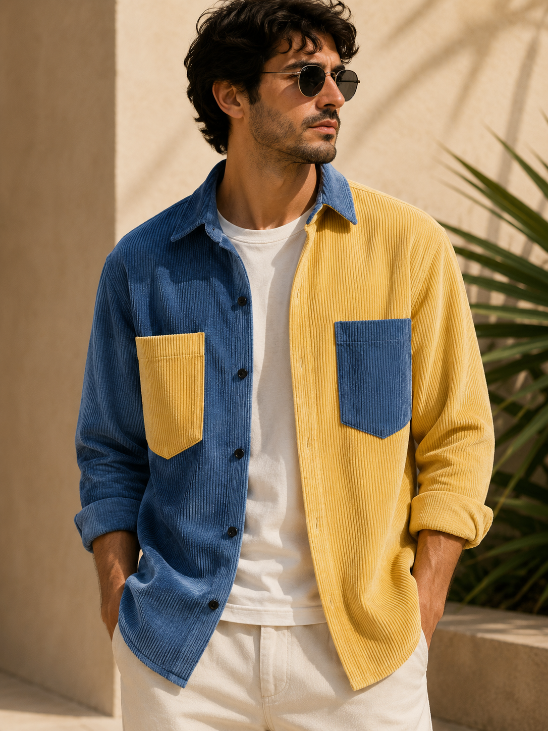 Men's Two-Tone Long Sleeve Shirt | NOION